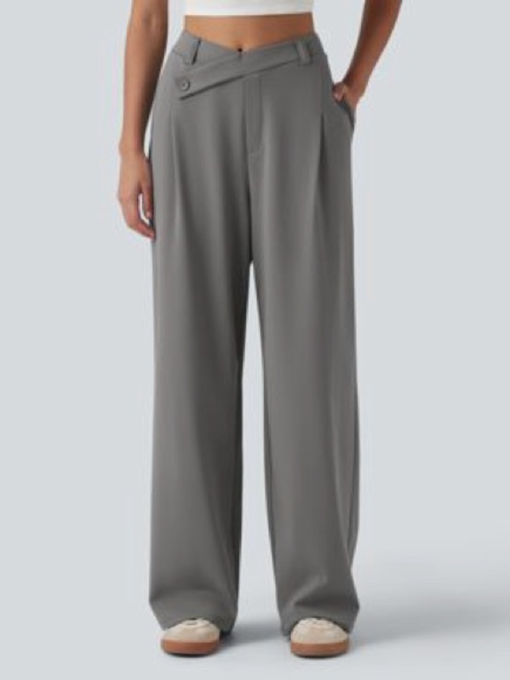 Halara Flex DayStretch Asymmetric High Waisted Work Baggy Pants with Pockets